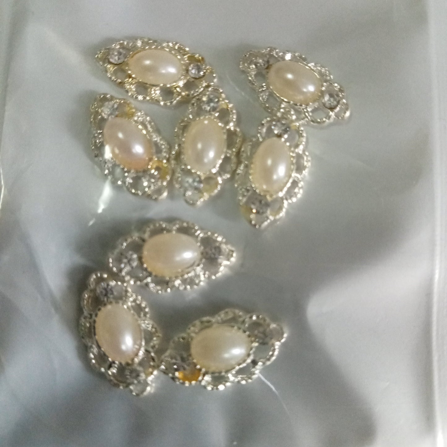 8 Silver/pearl 3d Nailart