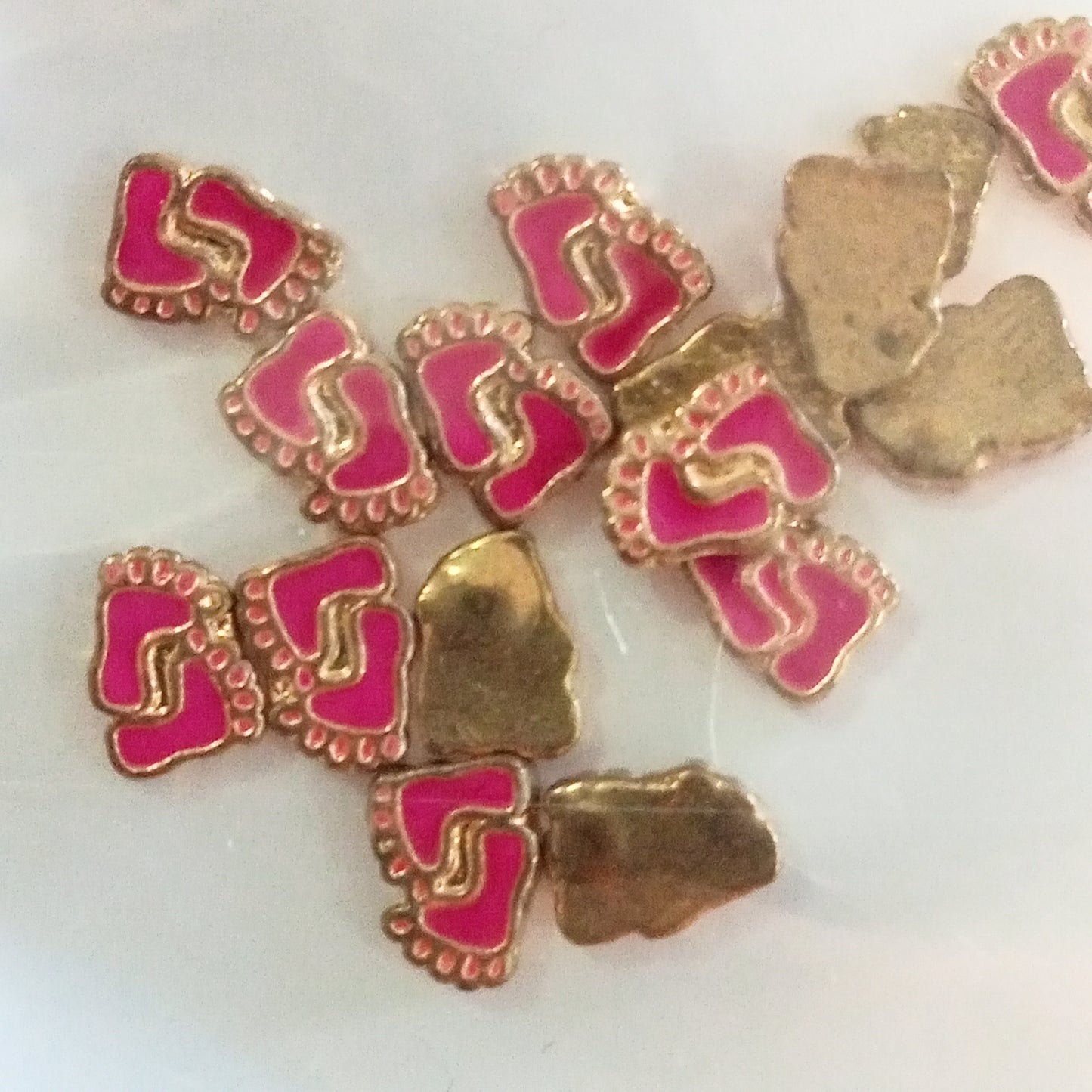 17x Pink/Gold Footprints