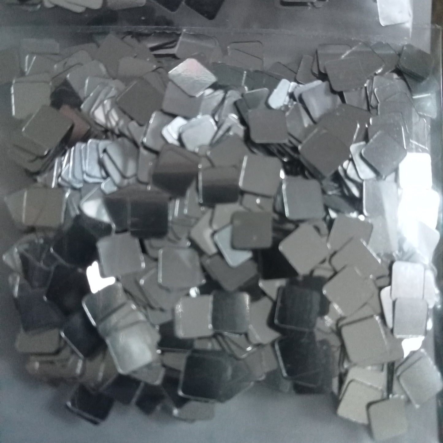 Silver Nailart squares